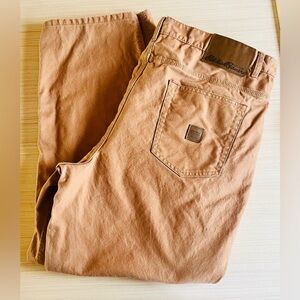 Eddie Bauer Men's Orange Rust Relaxed Fit Cotton Workwear Pants